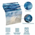 thumbnail image 5 of Ocean Waves Bed Runner for King Size Bed, Gradient Blue White Marble Waves Soft Bedding Scarf Bedding Protector Slipcover Sofa Throw for Bedroom Hotel Guesthouse, 5 of 8