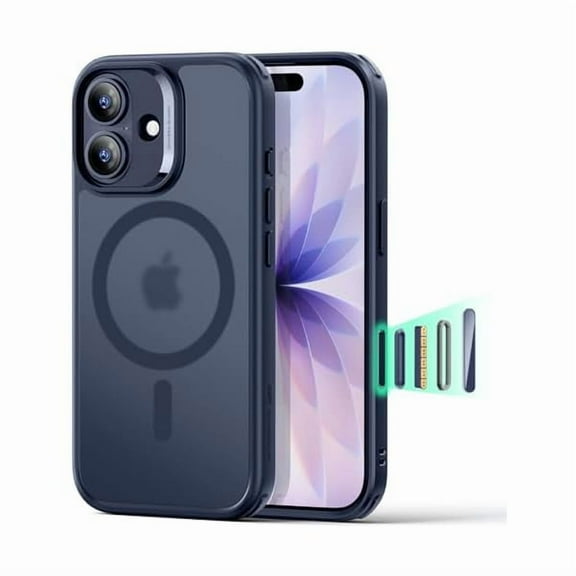 ZHU997 for iPhone 17 Case, Camera Control, Compatible with MagSafe, Shockproof Military-Grade Protection, Magnetic Phone Case for iPhone 17, Classic Hybrid Case, Frosted Blue