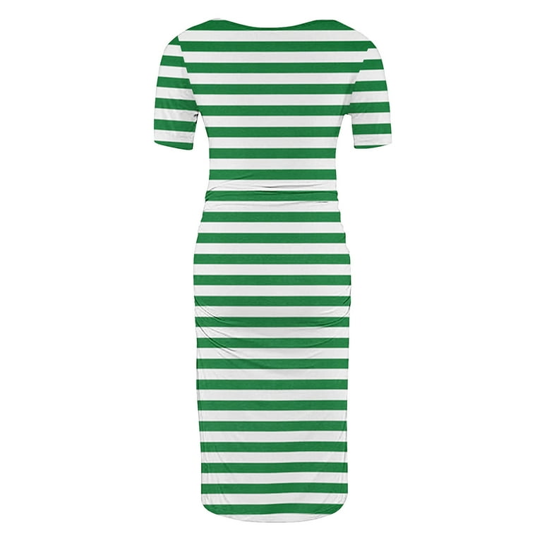 Frnrwgo Maternity Dress Spring Green Short Sleeve Bodycon Summer Dress S-XL  - Walmart.com