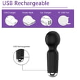 thumbnail image 7 of Tutuviw Mini Multi-Frequency Massager Personal Back Massager Handheld Waterproof & Rechargeable Massager 20 Speeds Vibration Massage for Travel Relaxation, Legs Muscles (Black), 7 of 7