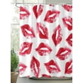 thumbnail image 2 of Shower Curtain Red Lipprint Bathroom Curtains with Hooks, Waterproof Fabric Sexy Lip Bath Shower Curtains Set for Bathroom Bathtubs Decor 36x72 Inch, 2 of 8