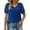 Blue, variant on Summer Womens Tops Dressy V Neck Blouses for Women Swiss Dot Puff Sleeve Shirts