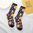 thumbnail image 4 of Goofa Skull gold flower Pattern Children's Crew Socks, Kids' Daily Wear and Sports Socks, Breathable Socks, Sports Socks, Moisture-Wicking Socks for Children, 4 of 6
