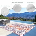 thumbnail image 3 of Coral Coastal Outdoor Rug 4x6 Ft - Reversible Patio Rug Outdoor Camping Rugs, Ocean Summer Beach Sea Washable Indoor Outdoor Area Rugs, Non-Slip Outdoor Carpet Runner for Deck/Porch, 3 of 8