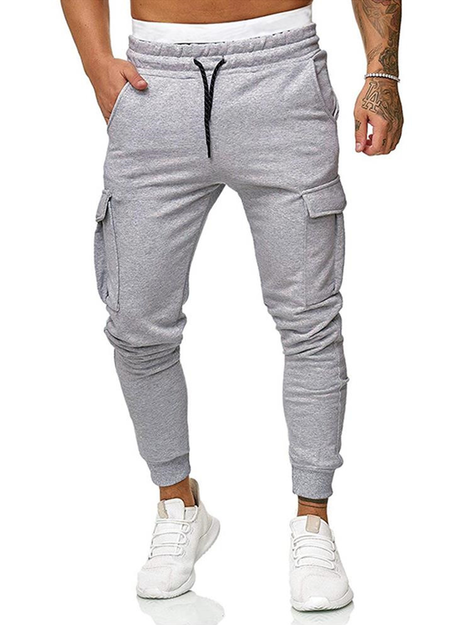 UPAIRC Mens Elastic Waist Jogger Jogging Pants Casual Sports Trousers