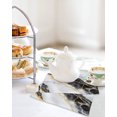 thumbnail image 4 of Marble Black Kitchen Dish Towels for Drying Dishes Set of 2, Gold Foil Ceramic Style Cracks Scratches Waffle Weave Microfiber Hand Tea Bathroom Towels Quick Dry & Absorbent Towel 12x12, 4 of 7