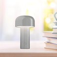 thumbnail image 3 of Nordic Mushroom Lamp Rechargeable for Nordic Metal Bedroom Bedside Dining Table Grey, 3 of 8
