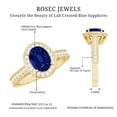 thumbnail image 5 of Rosec Jewels Vintage Inspired Ring for Women - Created Blue Sapphire Ring with Diamond Halo, 10K Yellow Gold, US 12.50, 5 of 8