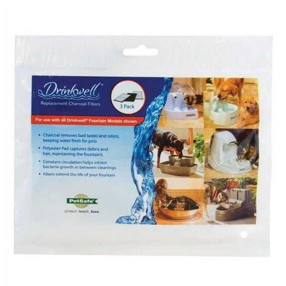 Drinkwell Replacement Carbon Filters 3 Pack Pet Fountain Clean Drinking Water