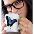 thumbnail image 2 of 3drose, Blue and Aqua Butterfly, 11oz Two-tone Green Mug, 2 of 6