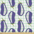 thumbnail image 2 of Ambesonne Vegetable Fabric by the Yard Upholstery, Eggplants Aubergine Art, 10 Yards, Blue Violet and Olive Green, 2 of 5