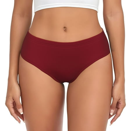Womens Underwear - maroon No Show Seamless Underwear for Women  Soft Stretch Womens Panties  Hipster Ladies Panties Bikini Underwear Briefs