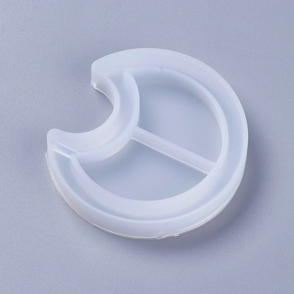 10pc Shaker Mold DIY Quicksand Jewelry Silicone For UV Resin Epoxy Resin Jewelry Making Moon White Molds Resin Casting Molds 51x48x8mm
