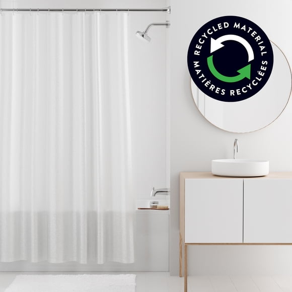Mainstays Sparkle Waterproof PEVA Shower Curtain, Made with Recycled PEVA