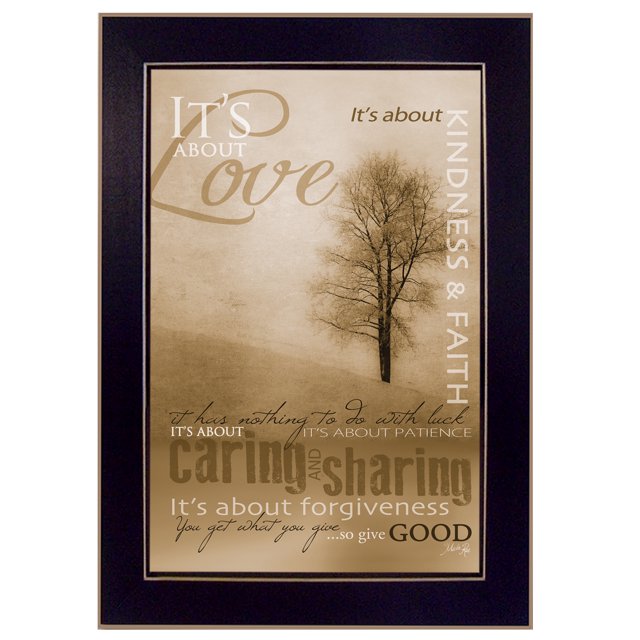 TrendyDecor4U MA396F-712 "It's About Love" by Marla Rae Printed Framed Wall Art