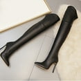 thumbnail image 3 of Dakaela Women's Over The Knee Boots Leather Pointy Toe Wide Calf High Heels Stilettos Thigh High Boot, 3 of 8