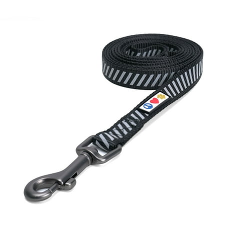 UPC: 0735255518610 | Pawtitas 6 FT Dog Leash Reflective Dog Leash Dog Training Leash Puppy Leash Black Dog Leash