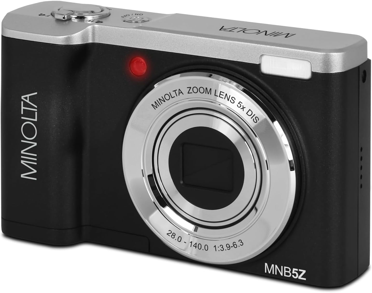 Minolta MNB5Z 56MP Dual Lens Point & Shoot Digital Camera with 5X Optical Zoom & 5K Ultra HD Video Bundle With 64GB Memory Card + Vlogger Tripod + Bag + Cleaning Kit + More Accessories (Black)