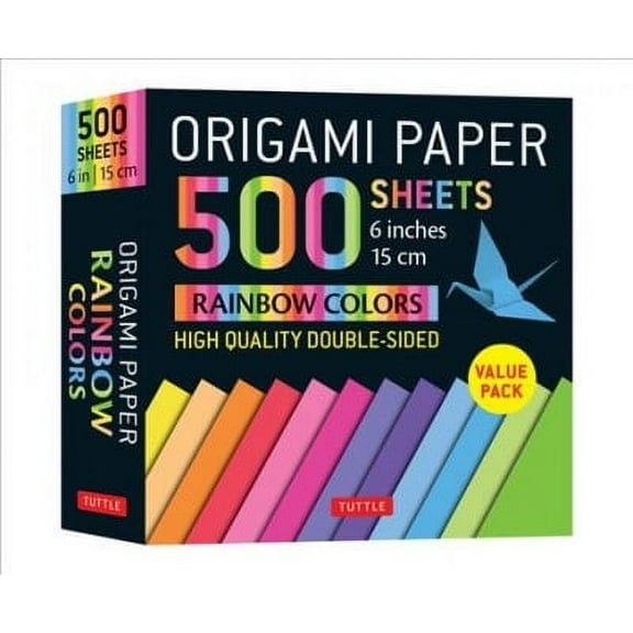 Tuttle Origami Paper Rainbow Colors Double-Sided 6 x 6 inch 12 Color Combinations 500 Sheets