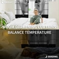 thumbnail image 3 of Vintage Grey Yak Blackout Curtains for Bedroom/Living Room, Bathtub Farmhouse Retro Art Thermal Insulated Kitchen Drapes with Grommets, Light Blocking Window Treatment, 2 Panels 42" x 54", 3 of 7