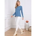 thumbnail image 4 of DARING DIVA Women's Crewneck Long Sleeve Stretchy Pullover Sweaters XS Blue, 4 of 6