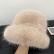 thumbnail image 1 of Gorro de pescador esponjoso de piel sintética de visón de alta calidad, gorro de felpa con circunferencia de cabeza grande para mujer, gorro cálido para invierno, 1 of 6