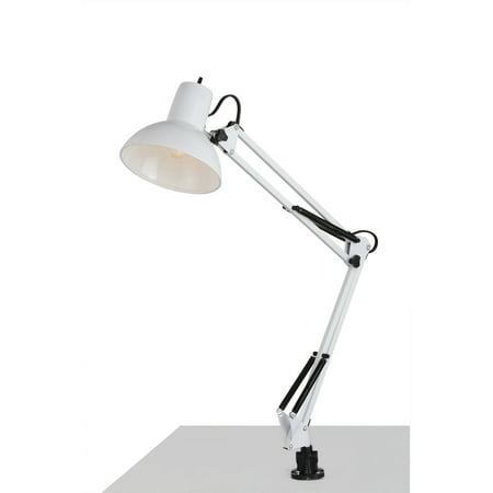 Bel Air Clipping Jointed Machinist's Desk Lamp, White