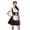 Brown, variant on LEKWK Dirndl Dresses Women Ruffled Puff Short Sleeve Lace Apron Cosplay Fancy Dress German Oktoberfest Costume for Halloween Theme Party