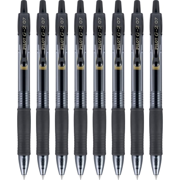 Bolígrafos de gel PILOT G2 Premium con punta fina de 0,7 mm, color negro, 8 unidades