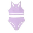 thumbnail image 4 of Piomll Girl's Swimsuits 2 Pcs Tankini With Skirt Sun Upf 50 Rash Guard Toddler Pool Party Kids Swimwear, 4 of 5