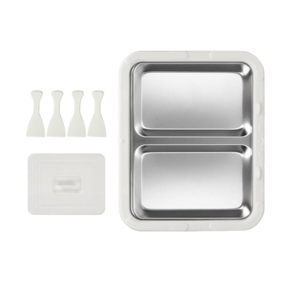 deevoka Ice Cream Maker DIY Household Easy to Clean Multifunction Instant Cold Plate White With Lid