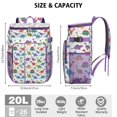 thumbnail image 3 of Travel Cooler Bag - White Cartoon Dinosaurs Stars Pattern Camping Beer Cooler Backpack with Bottle Opener- Waterproof Insulated Picnic Backpacks - Cooler Bag for Beach, 3 of 6