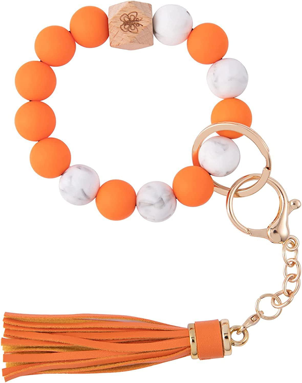 ArtCentury Orange Silicone Beads for Keychain Making, Orange and Yellow  Silicone Beads 15MM,15MM Silicone Beads Bulk Orange Silicone Beads with  Tassel