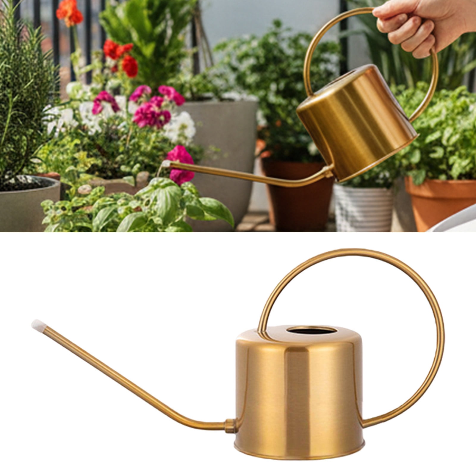 Indoor Watering Can for House Plant Stainless Steel Watering Can Metal with Long Spout Indoor Plant Pots 1300ml