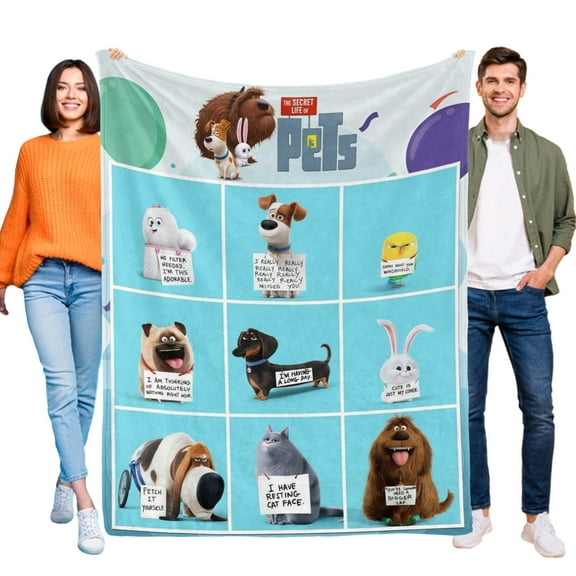 30x40 Inch Throw Blanket for The Secret Life of Pets Bed Couch Soft Warm Flannel Blanket for Kids Boys Girls Gifts Home Decor