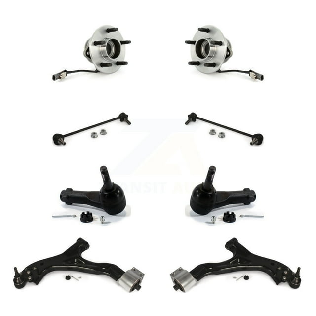 Transit Auto Front Bearing Assembly Lower Control Arm with Ball Joint Outer Tie Rod Sway Bar Stabilizer Link Kit (8Pc) for Car Saturn Vue Chevrolet Equinox Pontiac Torrent - Left Right Side K77-102330