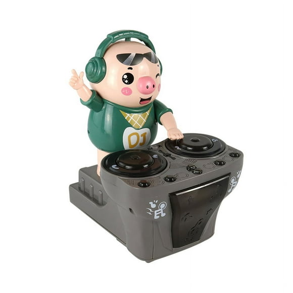 Electric Music Dancing Pig Toy Rock Light Musical Party DJ Pig Doll Novelty Swing Little Pig DJ Station Dynamic Music Light Toys