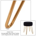 thumbnail image 4 of Duhome Velvet Upholstered Vanity Stool Small Round Accent Stool with Gold Hairpin Legs, Black, 4 of 7