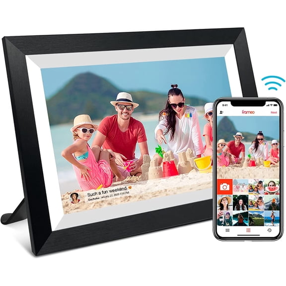 FRAMEO 10.1 Inch Smart WiFi Digital Photo Frame 1280x800 IPS LCD Touch Screen, Auto-Rotate Portrait and Landscape, Share Moments Instantly via Frameo App from Anywhere