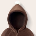 thumbnail image 5 of WUANDIXFA Newborn Hospital Outfit Boy Cute Romper Cute and Cozy Fleece Full Body Romper Jumpsuit for Winter Home Wear,Brown,18-24 Months, 5 of 7