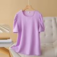 thumbnail image 2 of ZyeKqe Womens Plus Size Tops Short Sleeve Dressy Casual Summer T Shirts Crew/V Neck Loose Comfy Blouses, 2 of 9