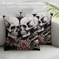 thumbnail image 3 of ARISTURING Gothic Pillow Covers,Skull Couple Decor Throw Pillow Covers for Bedroom Room Sofa Couch,Couple Pillow Covers,Halloween Pillow Covers Gothic Valentines Skeleton Gifts for Women, 3 of 5