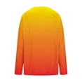 thumbnail image 6 of Feancey Womens V Neck Cotton Sweaters Plus Size Trendy Gradient Print Long Sleeve Pullover Tops Loose Fit Casual Knit Sweater Soft Knitted Jumper Orange 4XL, 6 of 7