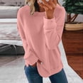 thumbnail image 2 of Chemises de Compression à Manches Longues pour Femmes à Col Rond Uni Plus Sweat-Shirt Oversize Pulls Coupe Ample à la Mode des Hauts Légers pour les Femmes de Grande Taille, 2 of 5