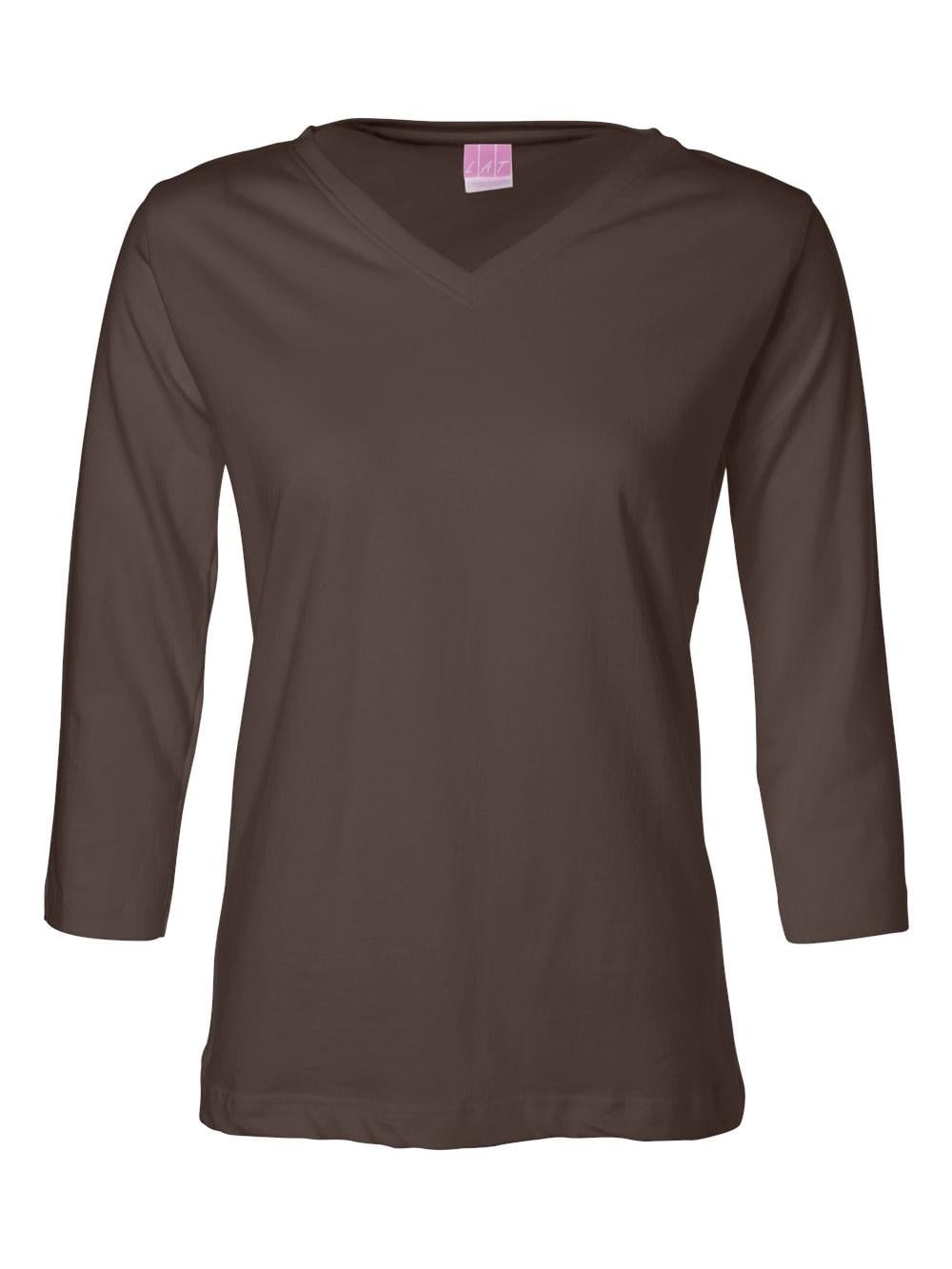 LAT Apparel LAT TShirts Women's 3/4 Sleeve Premium Jersey Tee