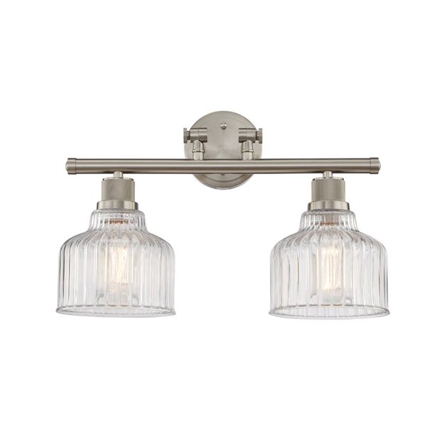 Vanity Art Wall Light Fixture 2 Lights Wall Sconce Lighting Stain Nickel Modern Bathroom Vanity Lights With Clear Glass Vintage Porch Wall Lamp Bath Sconce For Mirror Living Room Ba209 2sn Cl Walmart Com