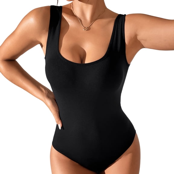 LNFINTDO Women's Bodysuits Tank Tops Sexy Knit Sleeveless Bodysuit for Women