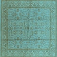 thumbnail image 1 of Ahgly Company Indoor Square Oriental Light Blue Industrial Area Rugs, 8' Square, 1 of 4