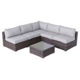 thumbnail image 1 of Living Source International Ensemble Sectionnel 6 Pcs avec Coussins Marron/gris, 1 of 3