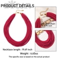 thumbnail image 7 of Bocar Multi Layer Seed Beads Chunky Bib Statement Cluster Collar Necklace for Women Gift, 19inch (NK_10351_Red), 7 of 7